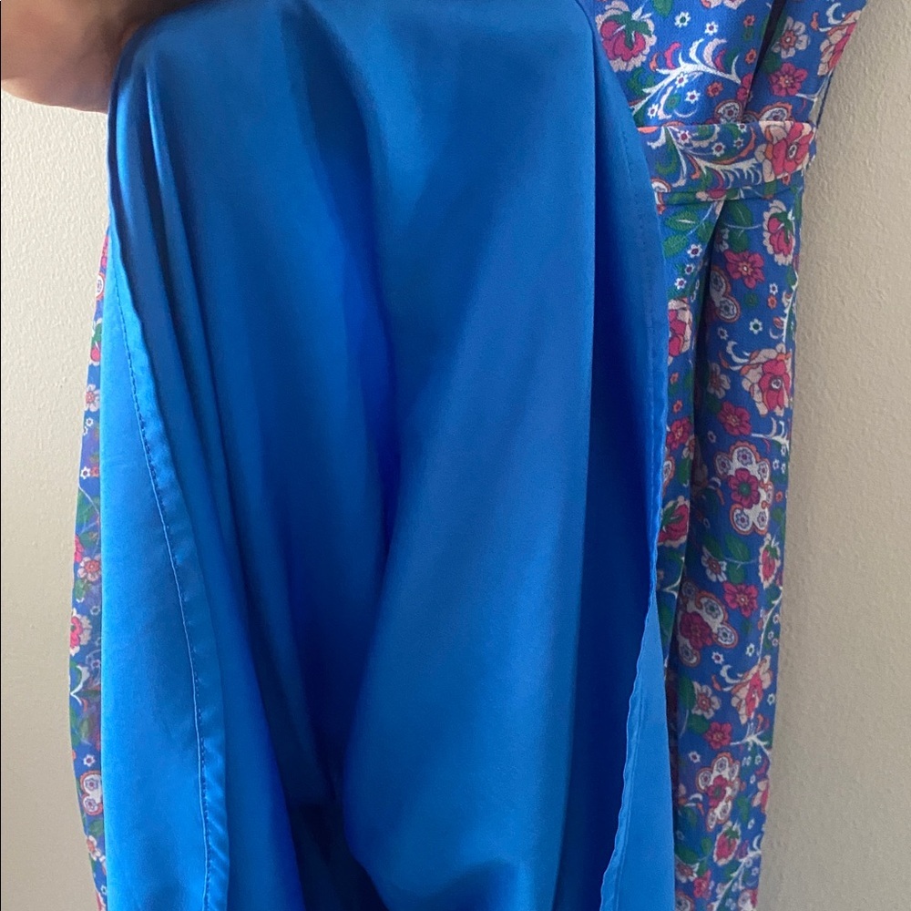 BODEN Elise SheerLuxe Floral Blue Sleeveless Dress size 12 - Picture 14 of 16